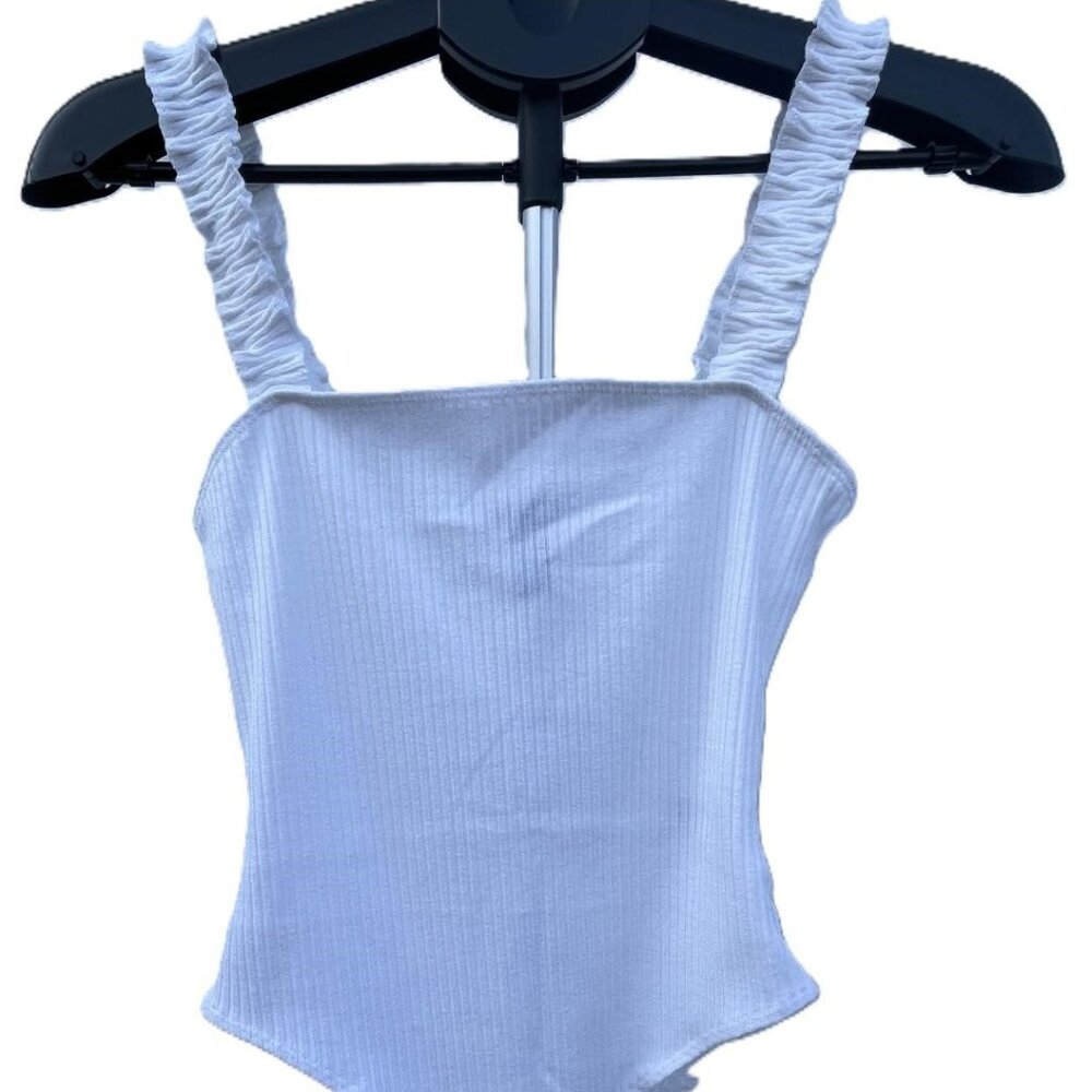 NWT Forever 21 Ruffled Strap Bodysuit Size M